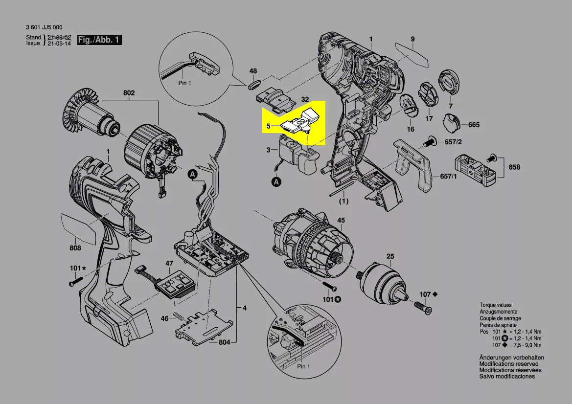 Curseur inverseur réf. 1 600 A01 RH7 Bosch